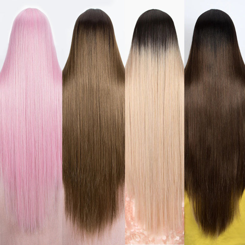 Women's Extra Long Straight Wig Black Heat-Resistant Fiber