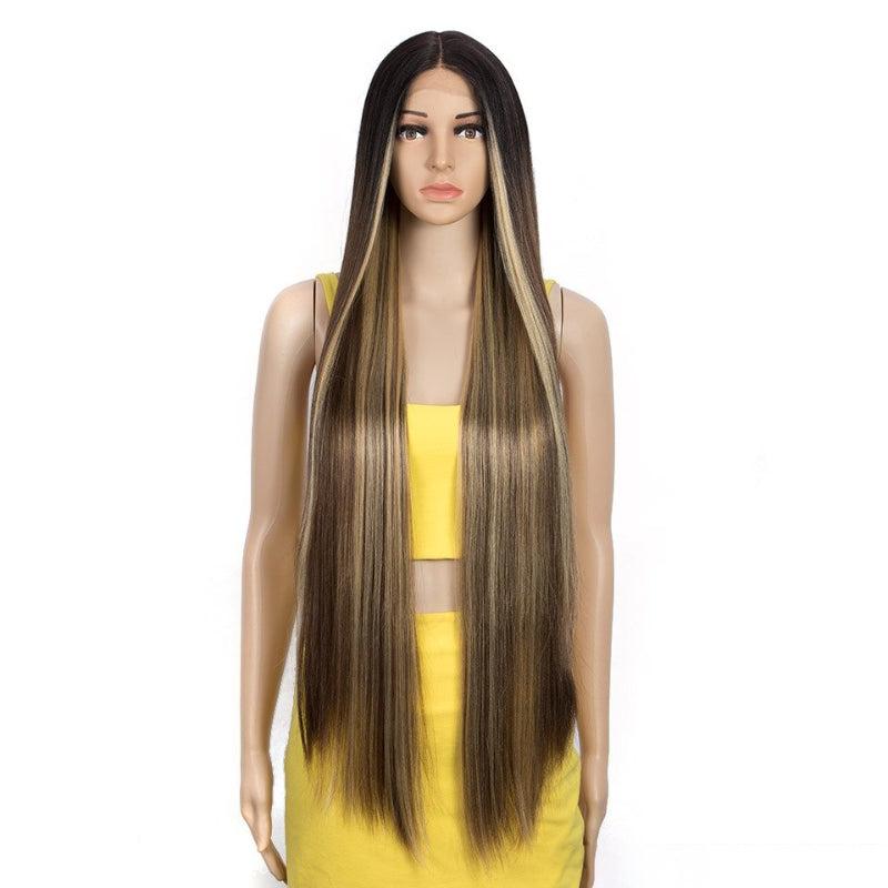 Women's Extra Long Straight Wig Black Heat-Resistant Fiber