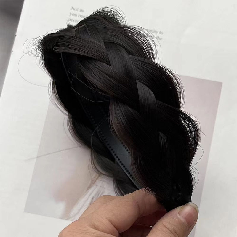 Women's Faux Hair Braid Headband Brown High-Temperature Fiber