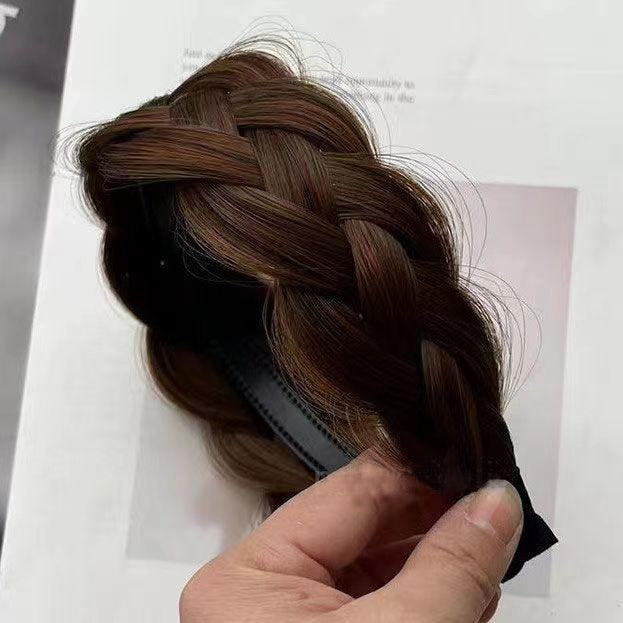 Women's Faux Hair Braid Headband Brown High-Temperature Fiber