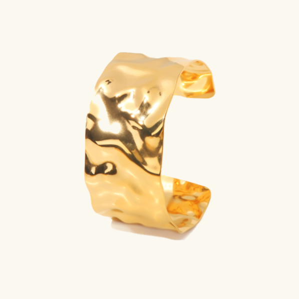 Women's Gold Bangle Bracelet Intertwined Design Stainless Steel