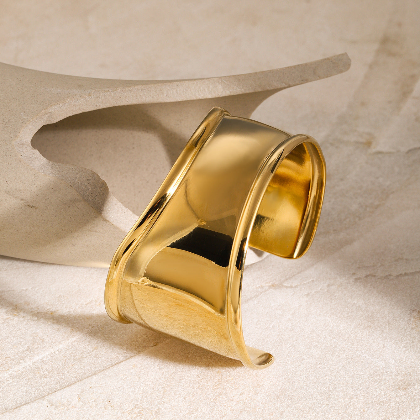 Women's Gold Bangle Bracelet Stainless Steel Hypoallergenic