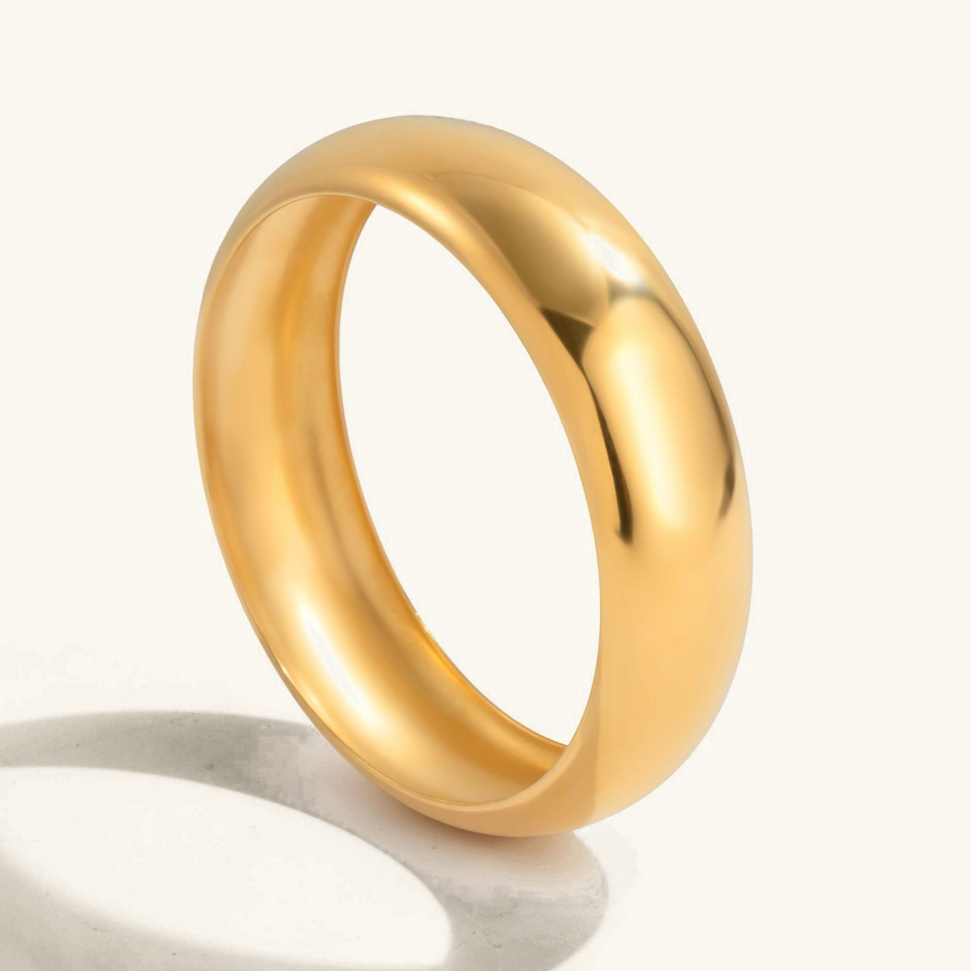 Women's Gold Bangle Smooth Stainless Steel-Plated 18k Gold