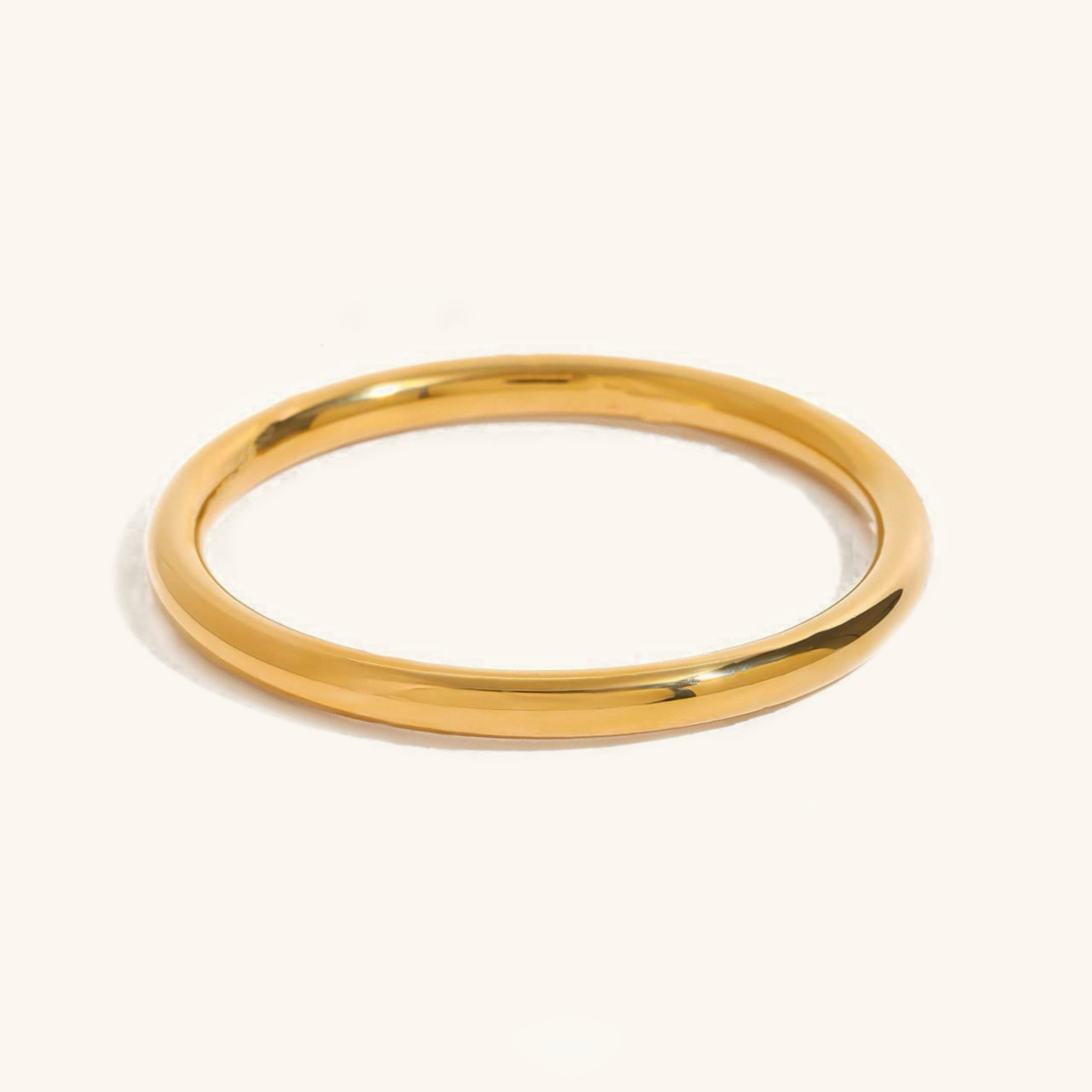 Women's Gold Bangle Smooth Stainless Steel 18k Gold