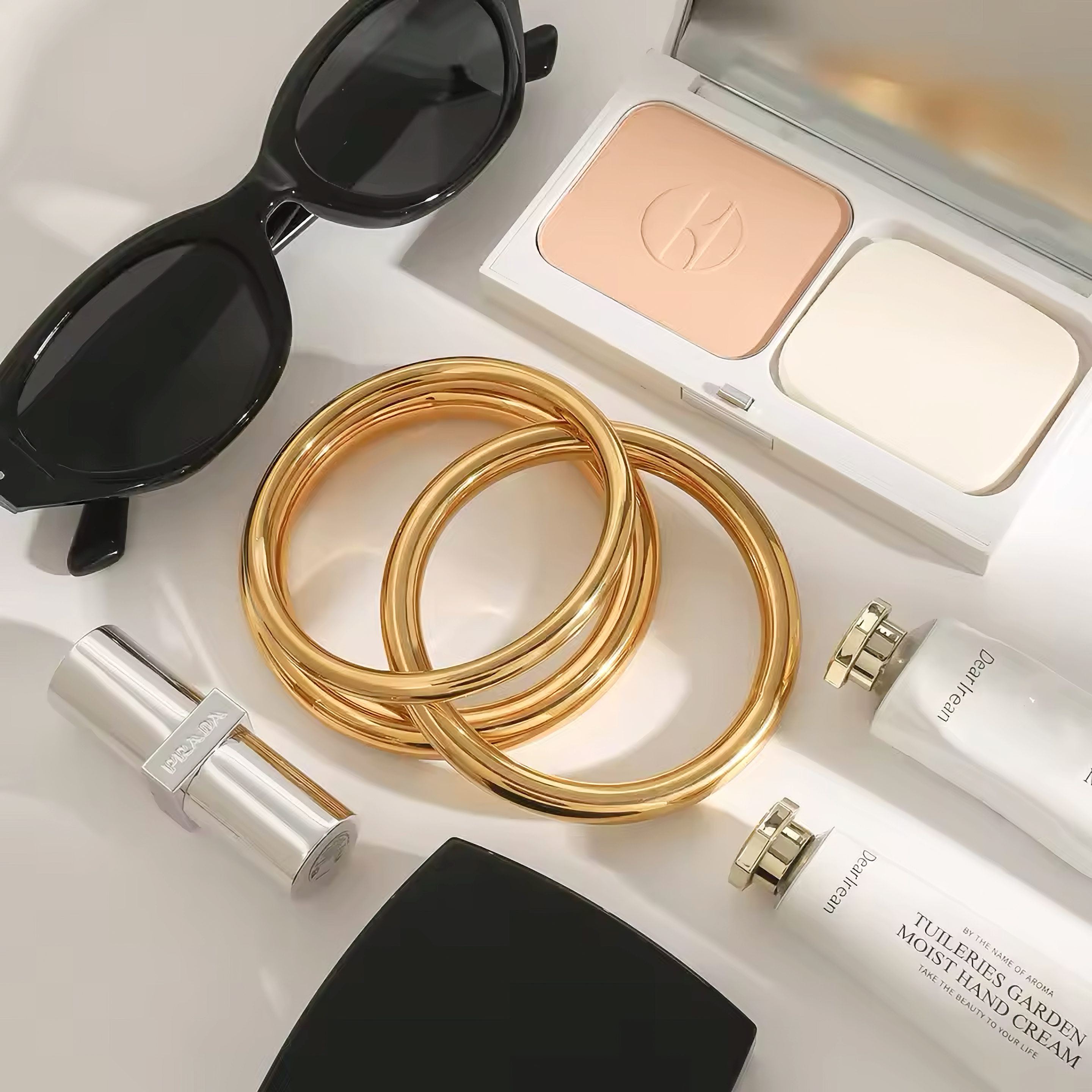 Women's Gold Bangle Smooth Stainless Steel 18k Gold