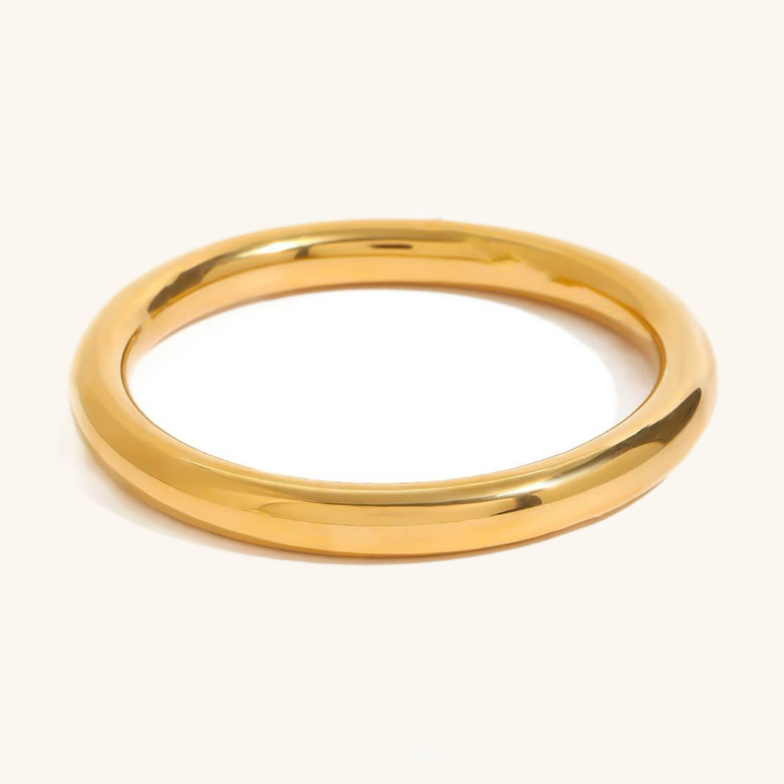 Women's Gold Bangle Smooth Stainless Steel 18k Gold