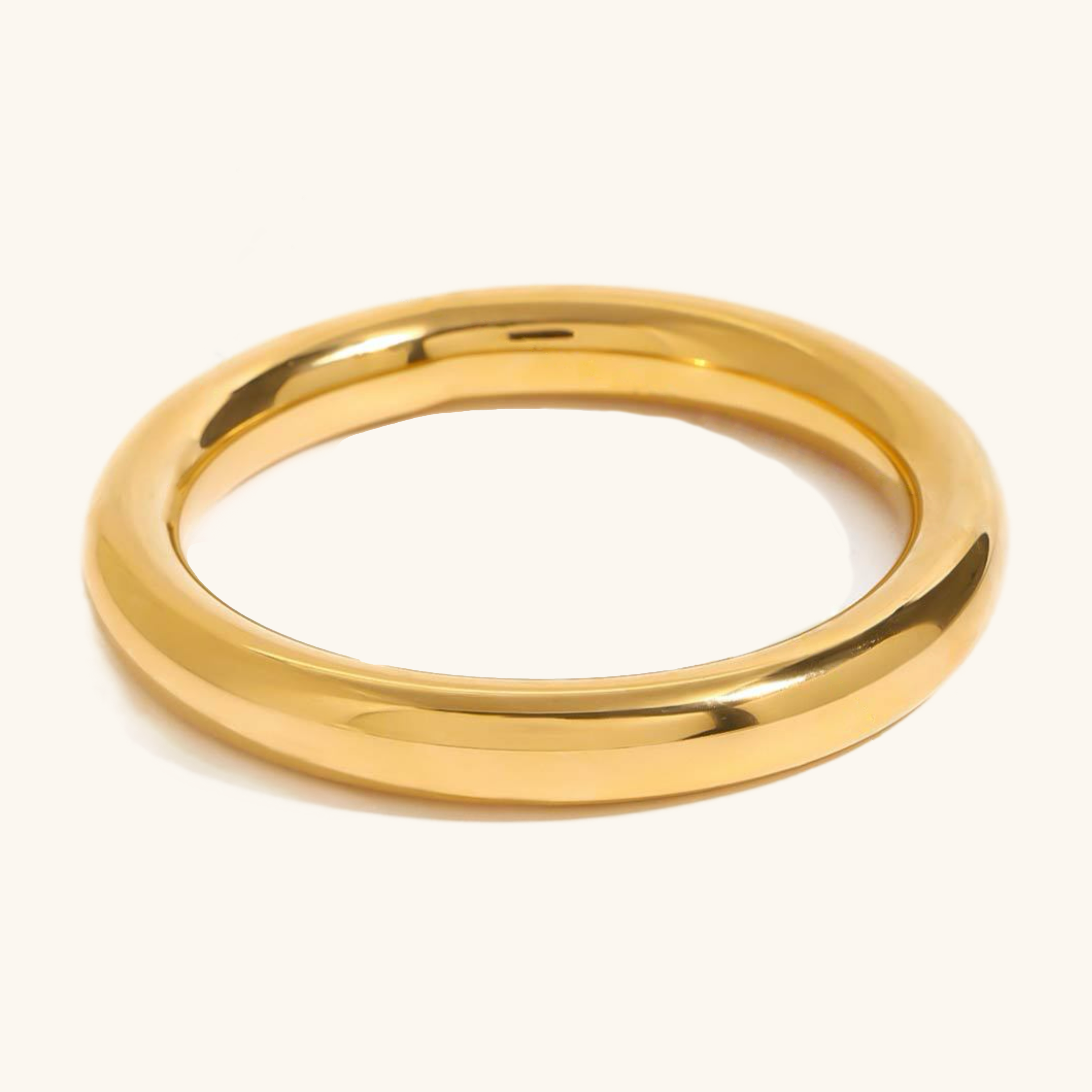 Women's Gold Bangle Smooth Stainless Steel 18k Gold