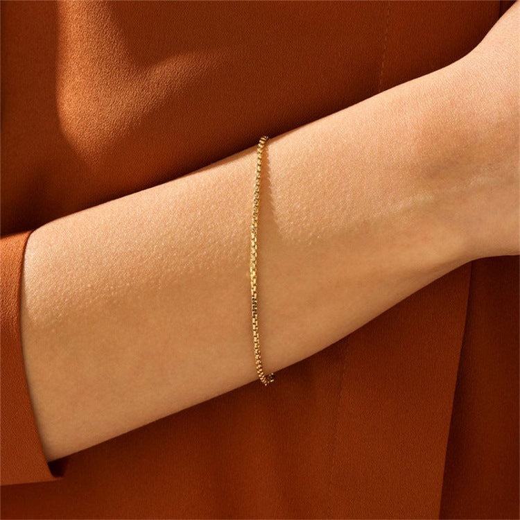Women's Gold Bracelet 14k Gold Stainless Steel Chain Elegant Accessory