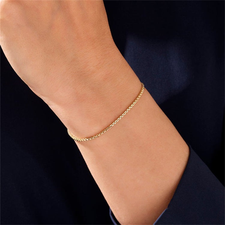 Women's Gold Bracelet 14k Gold Stainless Steel Chain Elegant Accessory