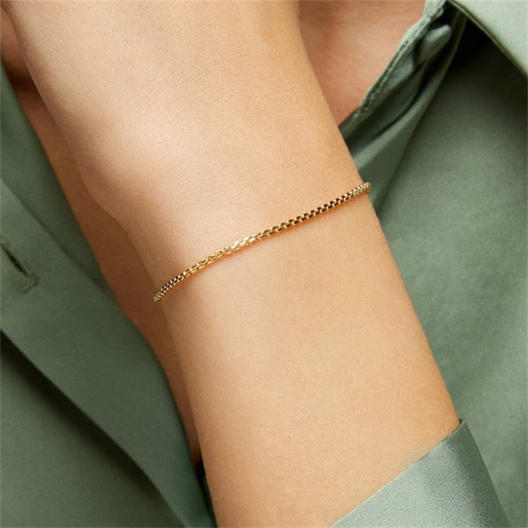 Women's Gold Bracelet 14k Gold Stainless Steel Chain Elegant Accessory