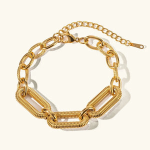 Women's Gold Bracelet Chunky 18k Gold Stainless Steel Fashion Jewelry