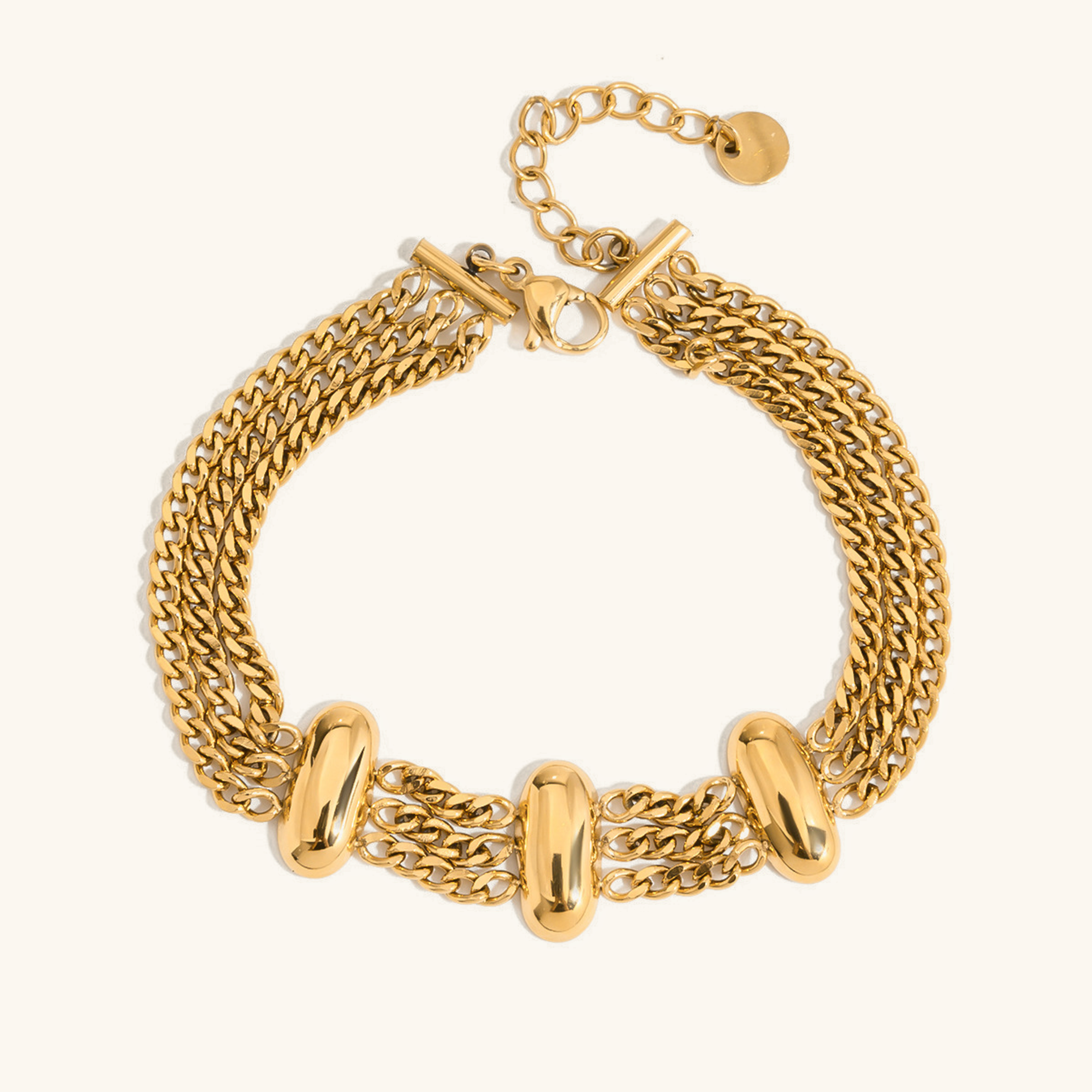 Women's Gold Bracelet Stainless Steel 18k Gold Layered Chain