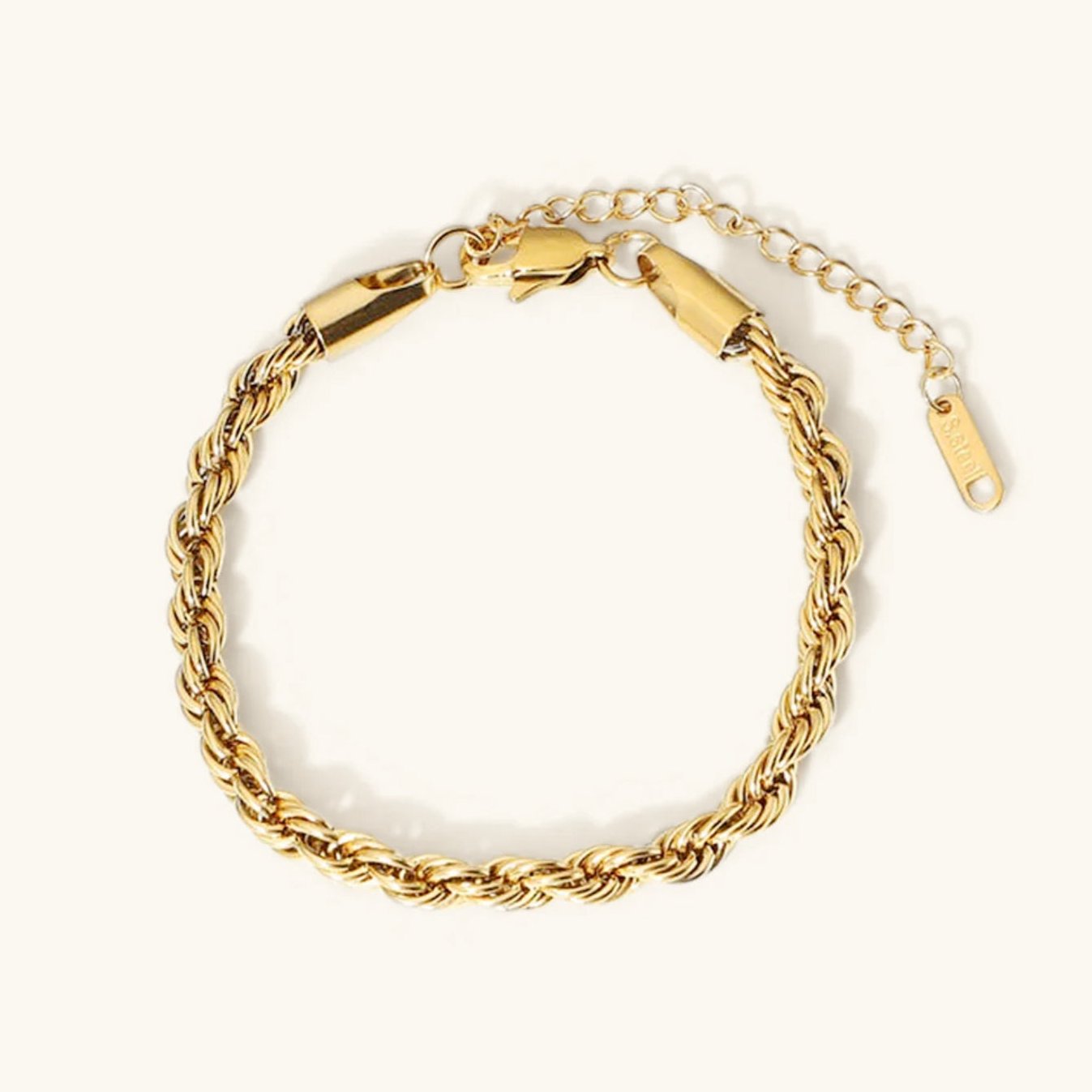 Women's Gold Bracelet Twisted Rope Design Stainless Steel