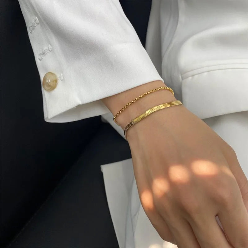 Women's Gold Bracelet Waterproof 18k Gold Stainless Steel