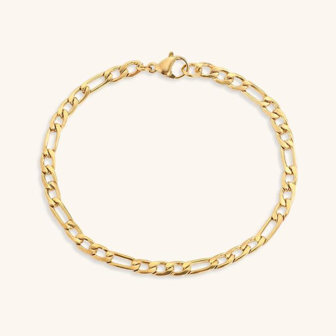 Women's Gold Chain Bracelet Stainless Steel-Plated 14k Gold