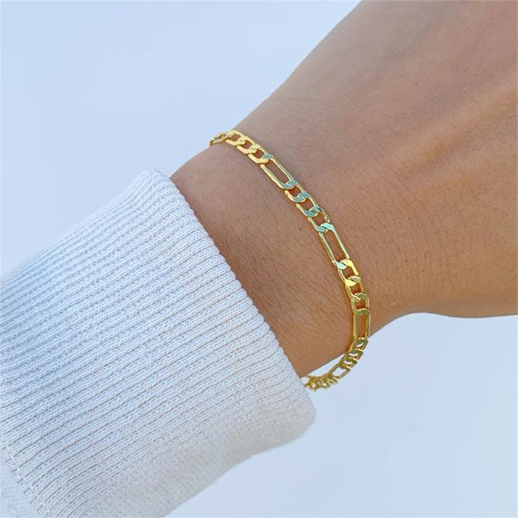 Women's Gold Chain Bracelet Stainless Steel-Plated 14k Gold