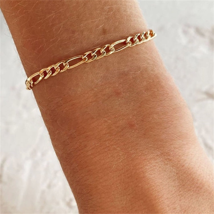 Women's Gold Chain Bracelet Stainless Steel-Plated 14k Gold