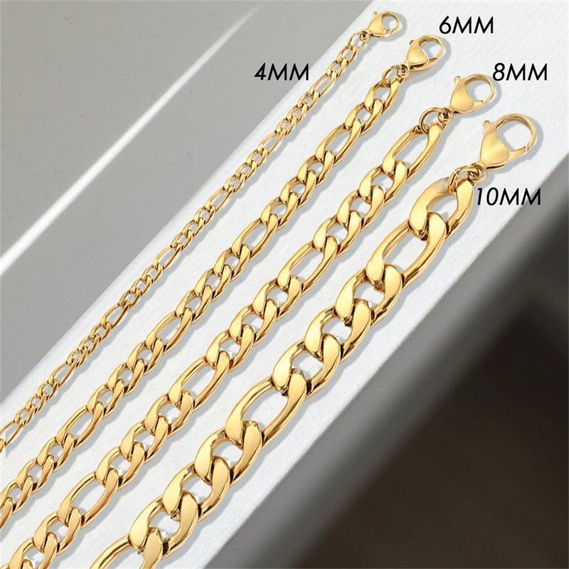 Women's Gold Chain Bracelet Stainless Steel-Plated 14k Gold