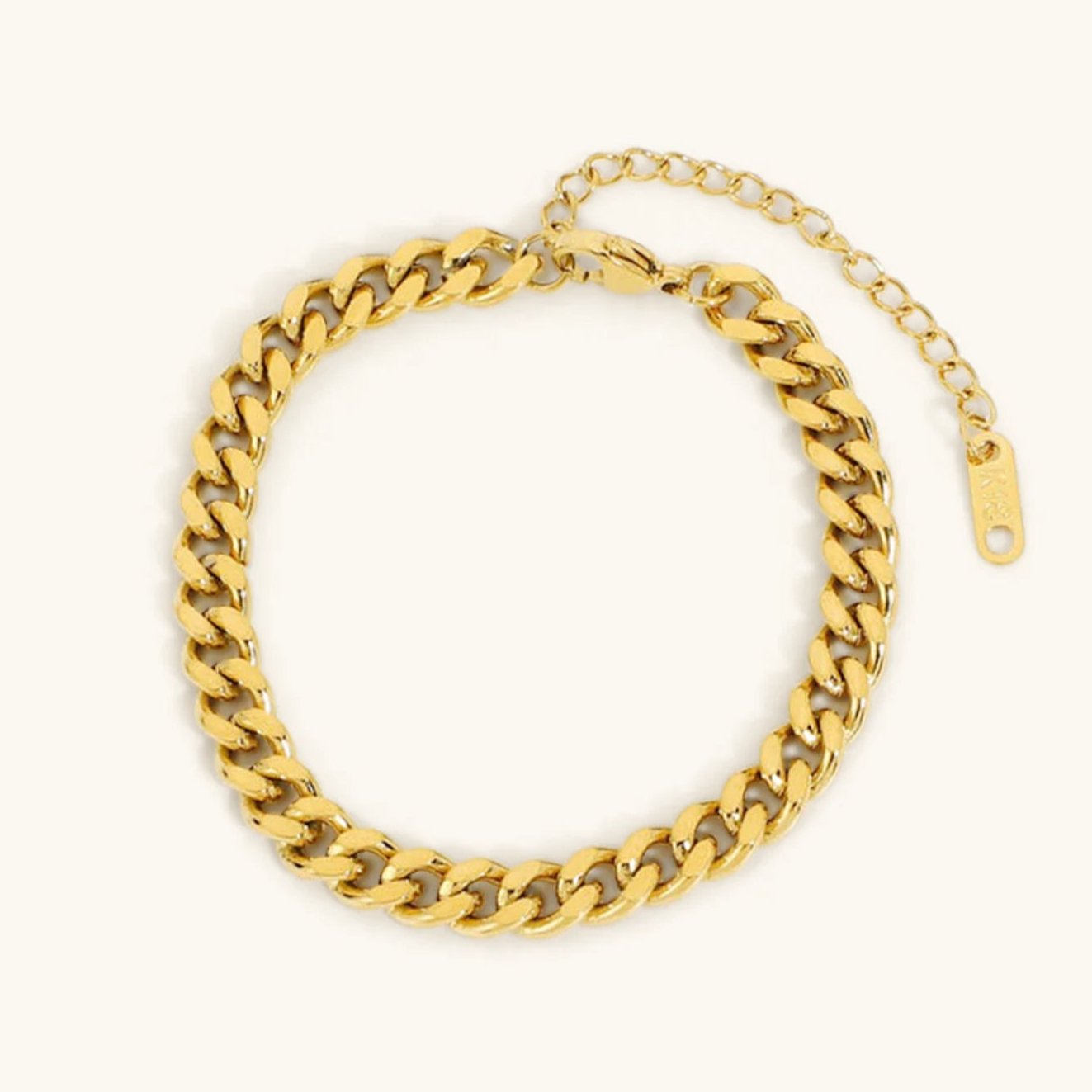Women's Gold Chain Bracelet Stainless Steel-Plated 18k Gold
