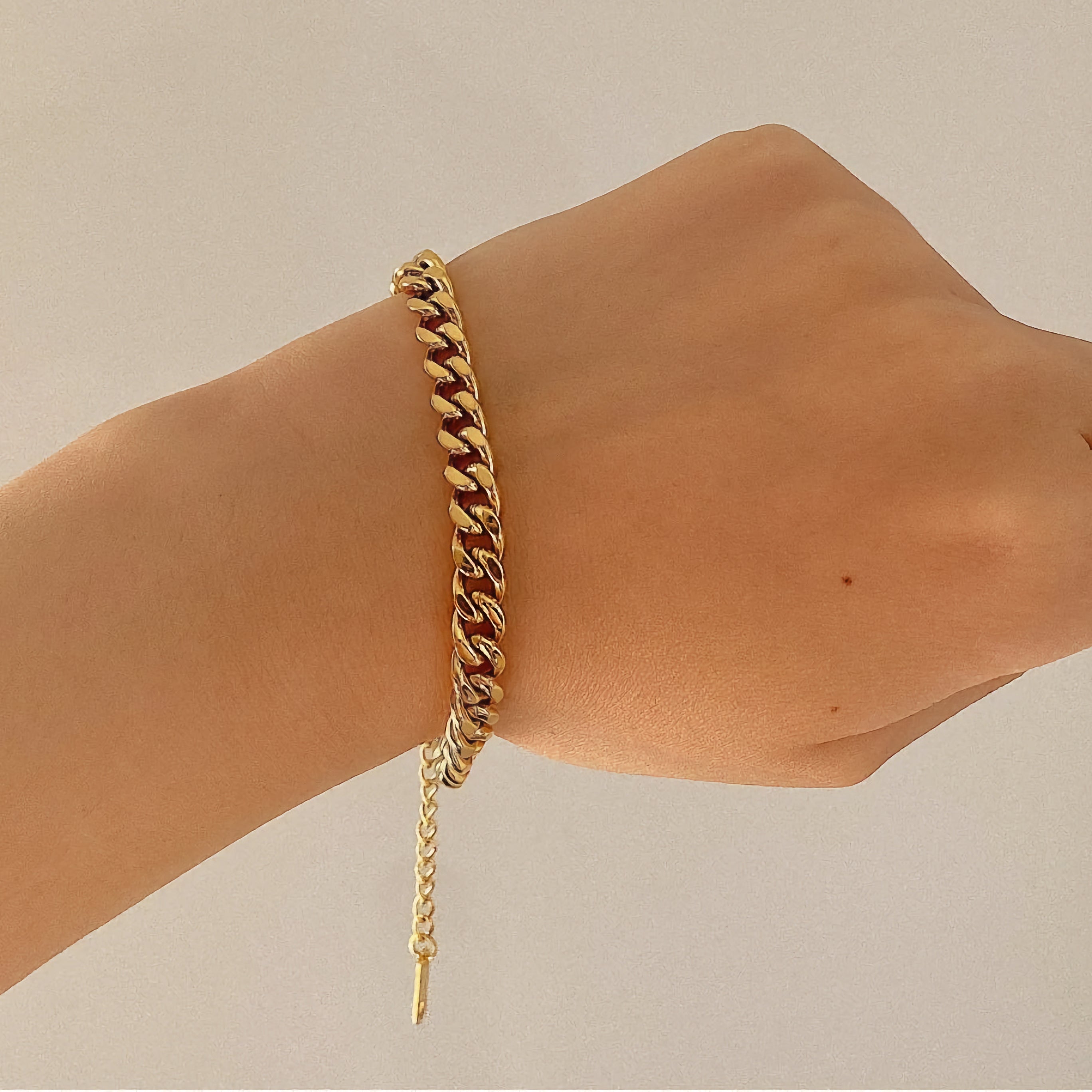 Women's Gold Chain Bracelet Stainless Steel-Plated 18k Gold