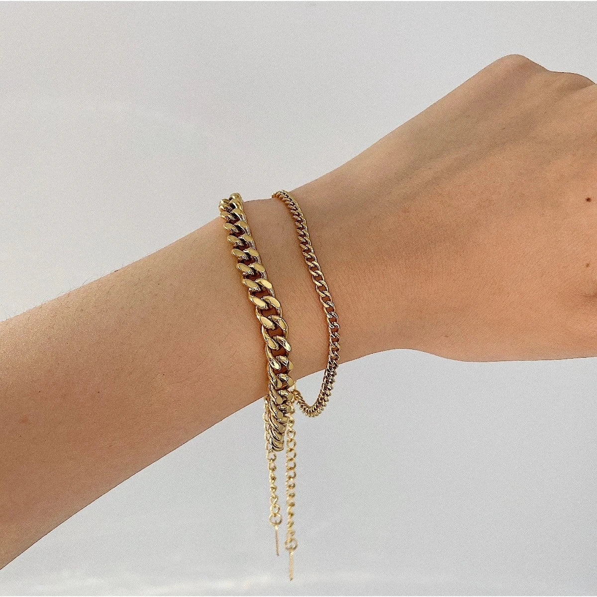 Women's Gold Chain Bracelet Stainless Steel-Plated 18k Gold