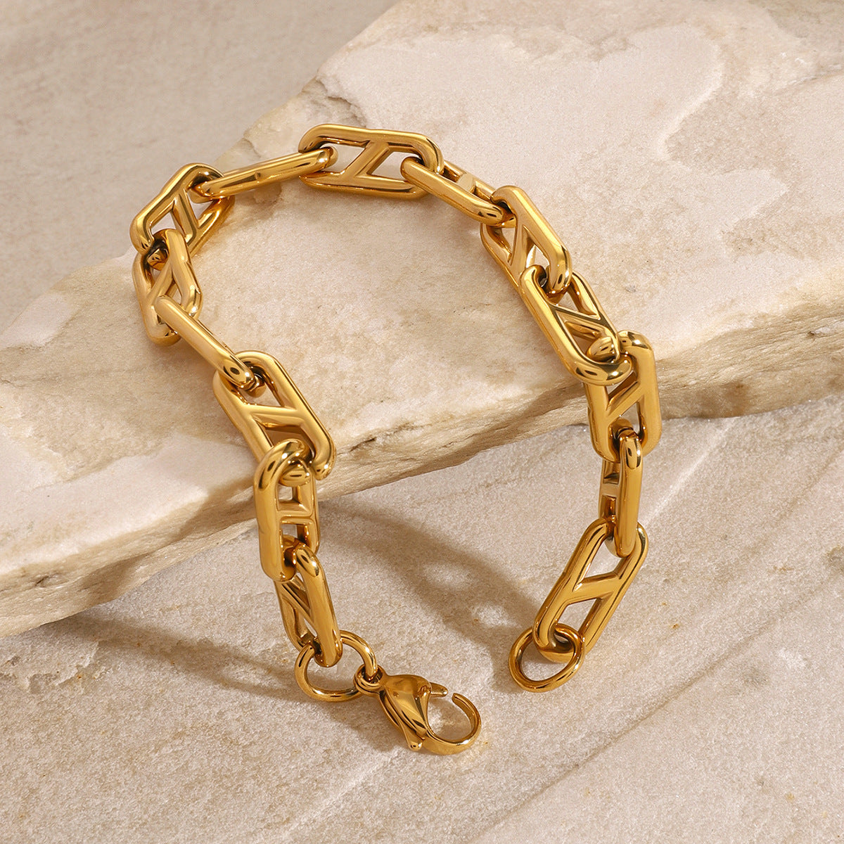 Women's Gold Chain Bracelet Stainless Steel 18k Gold
