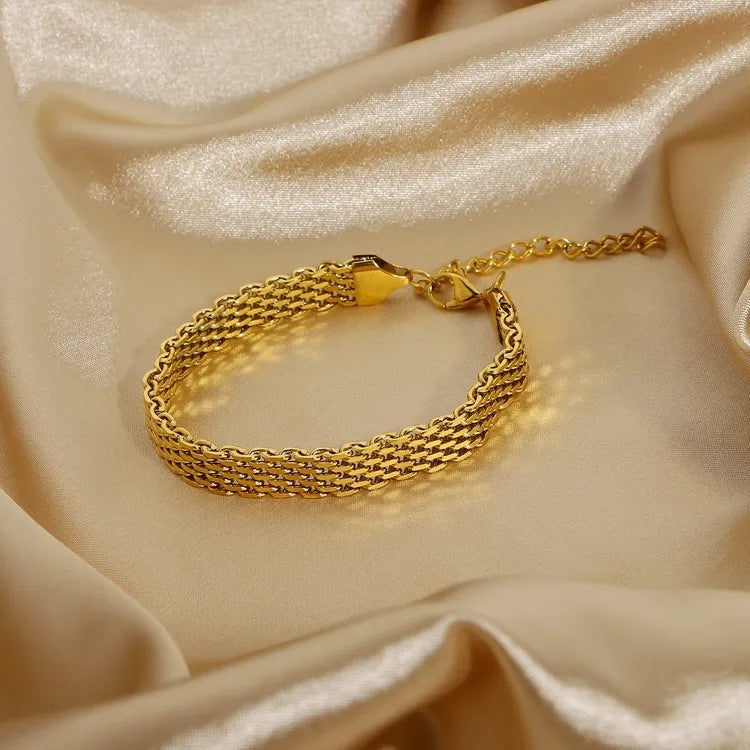 Women's Gold Chain Bracelet Stainless Steel 18k Gold