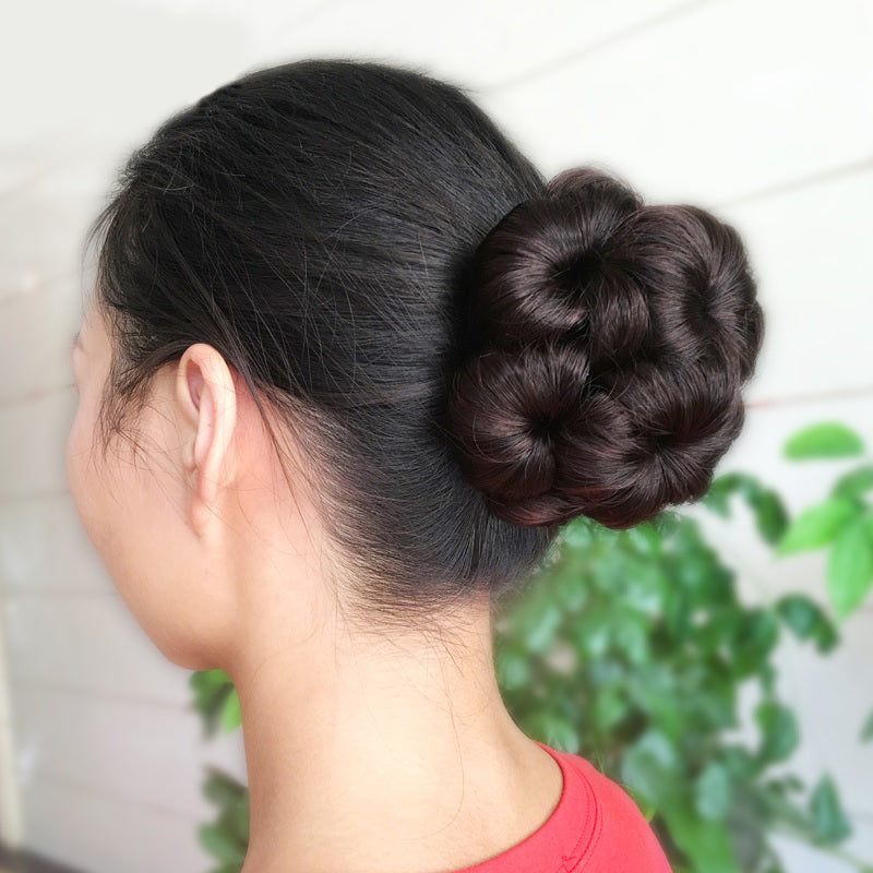 Women's Hair Extensions Flower Shape Synthetic Hair Bun Scrunchie