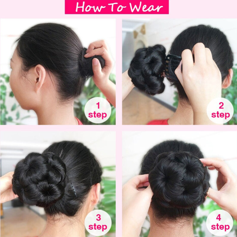 Women's Hair Extensions Flower Shape Synthetic Hair Bun Scrunchie