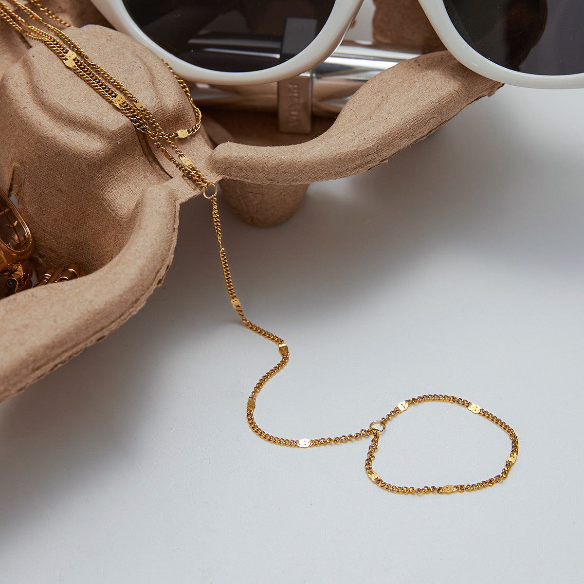 Women's Hand Chain Gold Stainless Steel