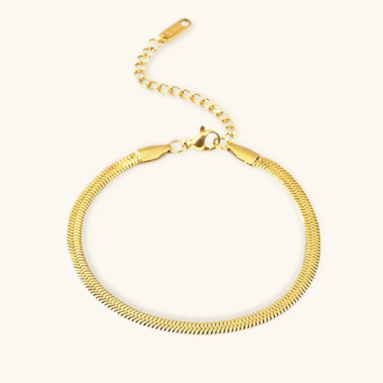 Women's Herringbone Bracelet Gold Stainless Steel
