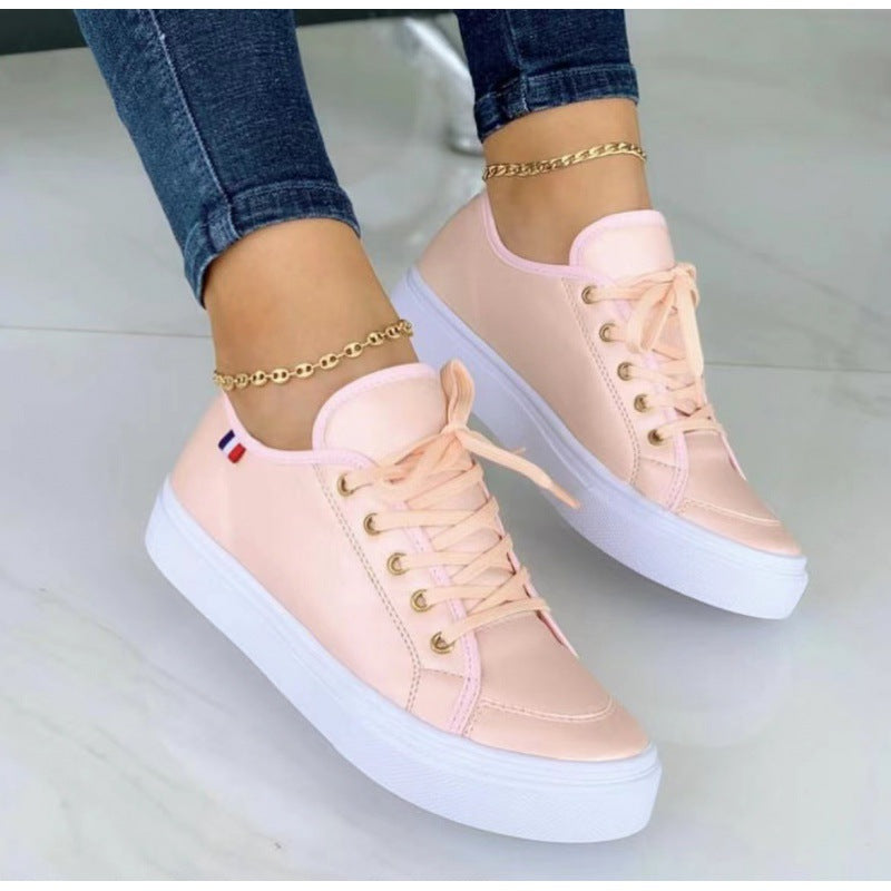 Women's Lace-Up Orthopedic Shoes with Thick Sole – All-Day Comfort and Smooth Finish