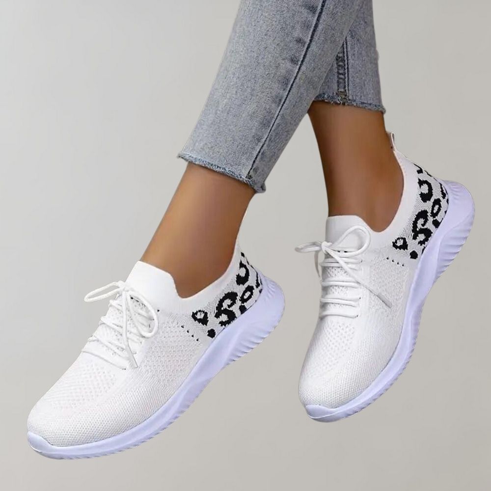 Women's Lightweight Breathable Knitted Mesh Sneakers with Lace-Up Design – Best Walking Shoes for Women, Casual Everyday Footwear