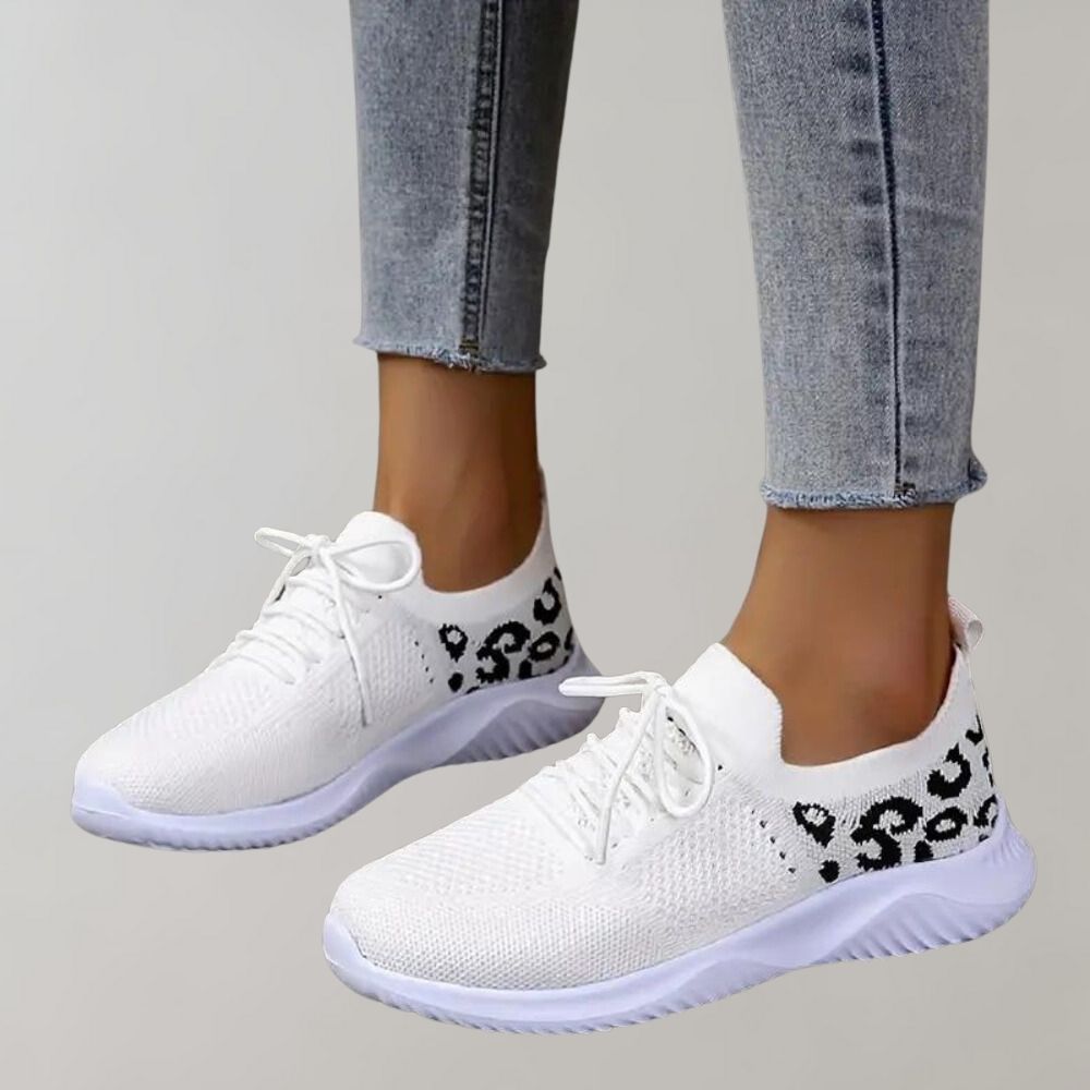 Women's Lightweight Breathable Knitted Mesh Sneakers with Lace-Up Design – Best Walking Shoes for Women, Casual Everyday Footwear