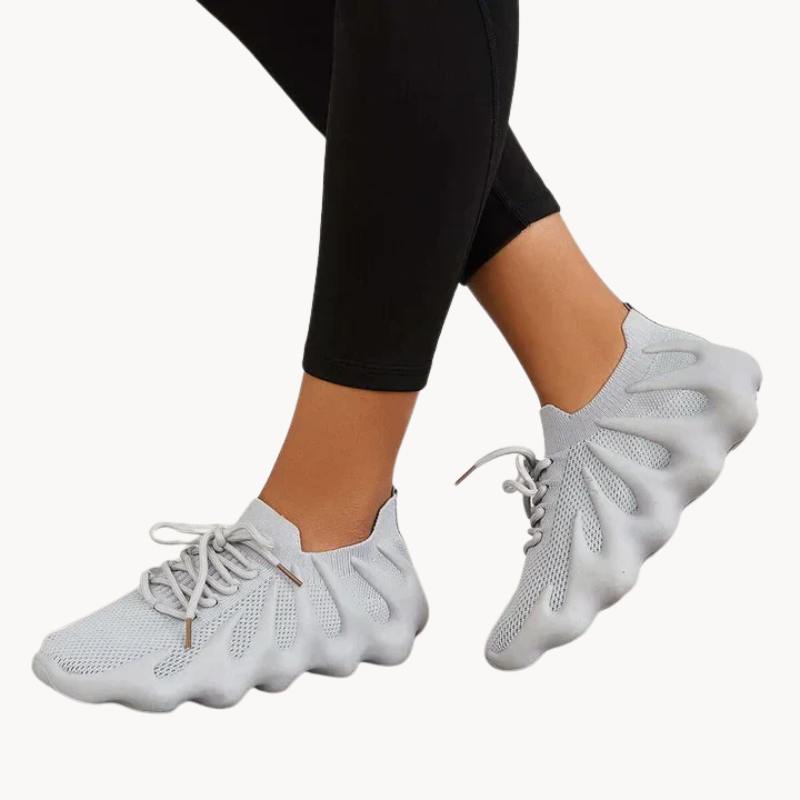 Women's Lightweight Breathable Sneakers with Cushioned Sole and Lace-Up Design