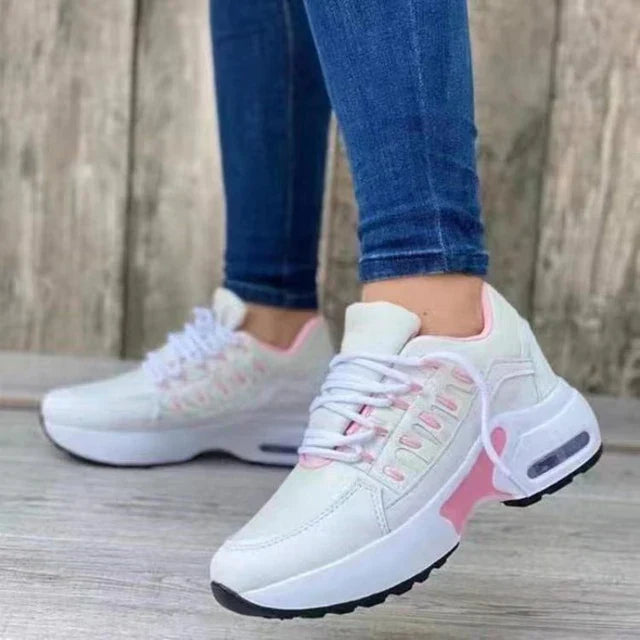 Women's Lightweight Lace-Up Sneakers – Breathable Casual Shoes for Everyday Comfort