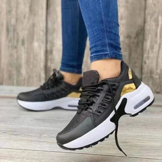 Women's Lightweight Lace-Up Sneakers – Breathable Casual Shoes for Everyday Comfort