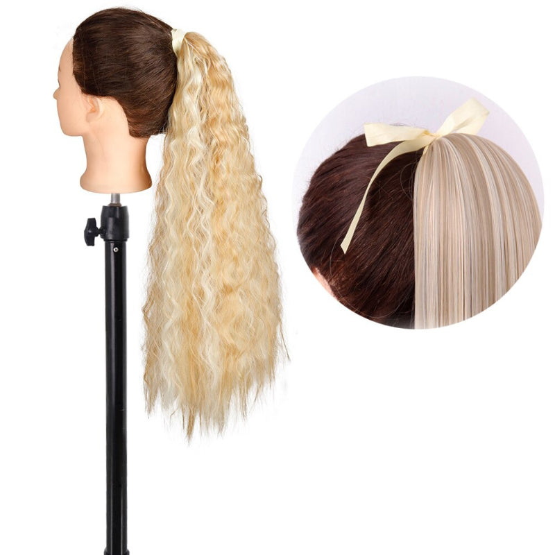 Women's Long Straight Ponytail Hair Extension Black High-Temperature Fiber