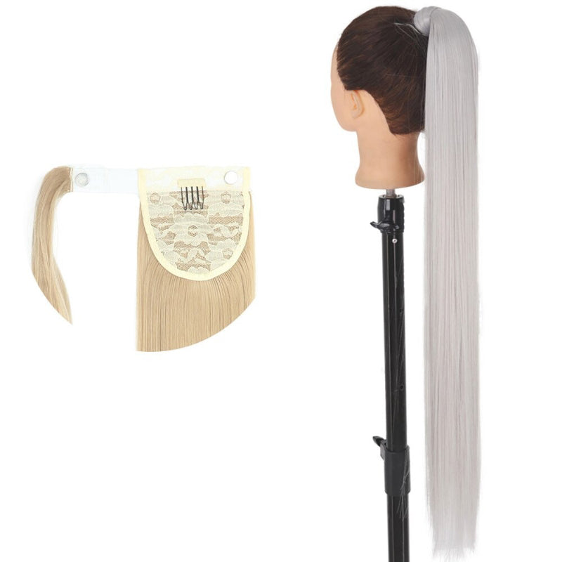 Women's Long Straight Ponytail Hair Extension Black High-Temperature Fiber