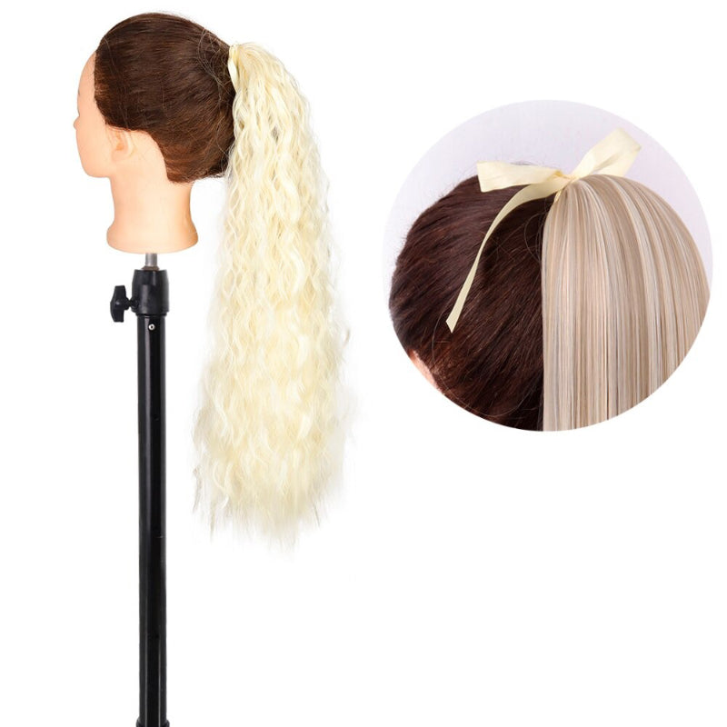 Women's Long Straight Ponytail Hair Extension Black High-Temperature Fiber