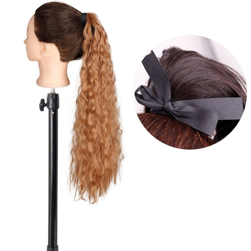 Women's Long Straight Ponytail Hair Extension Black High-Temperature Fiber