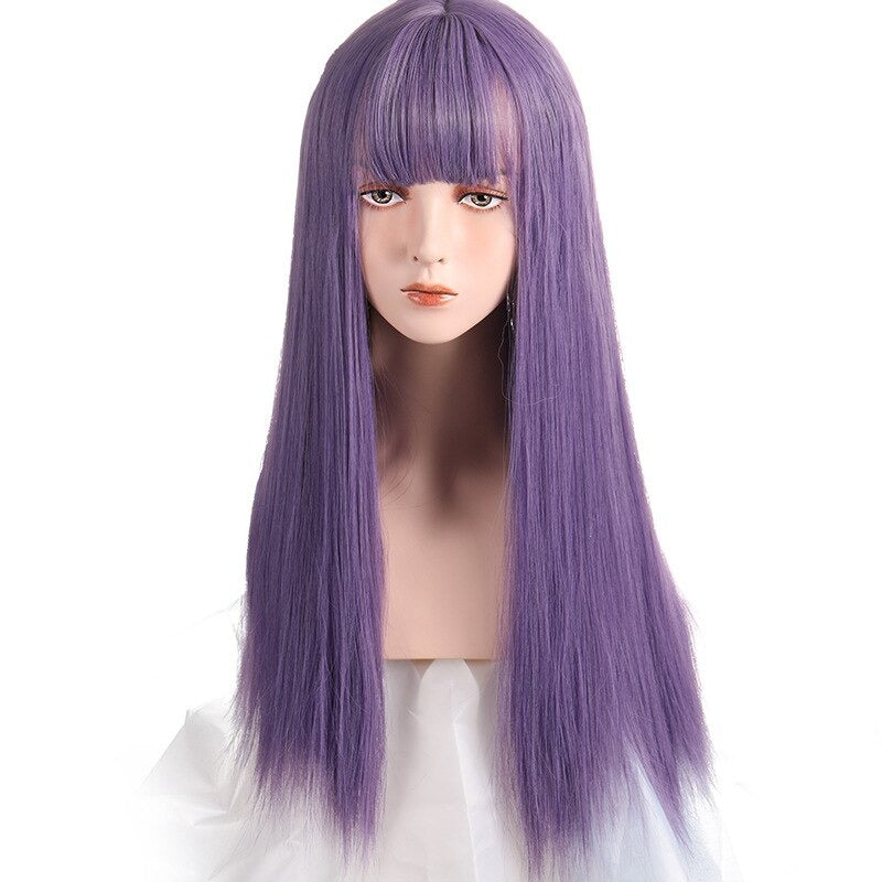 Women's Long Straight Wig Bright Color High-Temperature Fiber