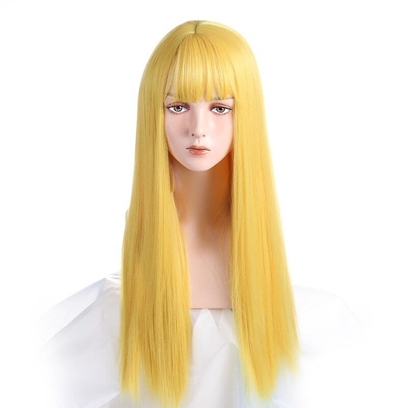 Women's Long Straight Wig Bright Color High-Temperature Fiber