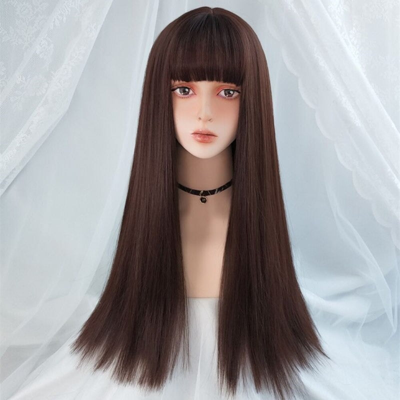 Women's Long Straight Wig Bright Color High-Temperature Fiber