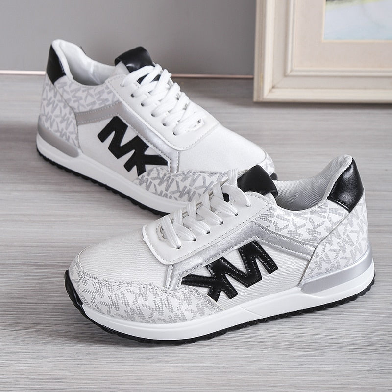 Women's Low-Top Mesh Sneakers with Cushioned Sole for Casual Athletic Wear