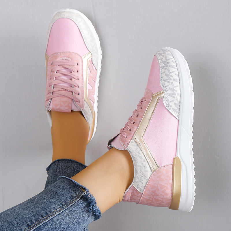 Women's Low-Top Mesh Sneakers with Cushioned Sole for Casual Athletic Wear