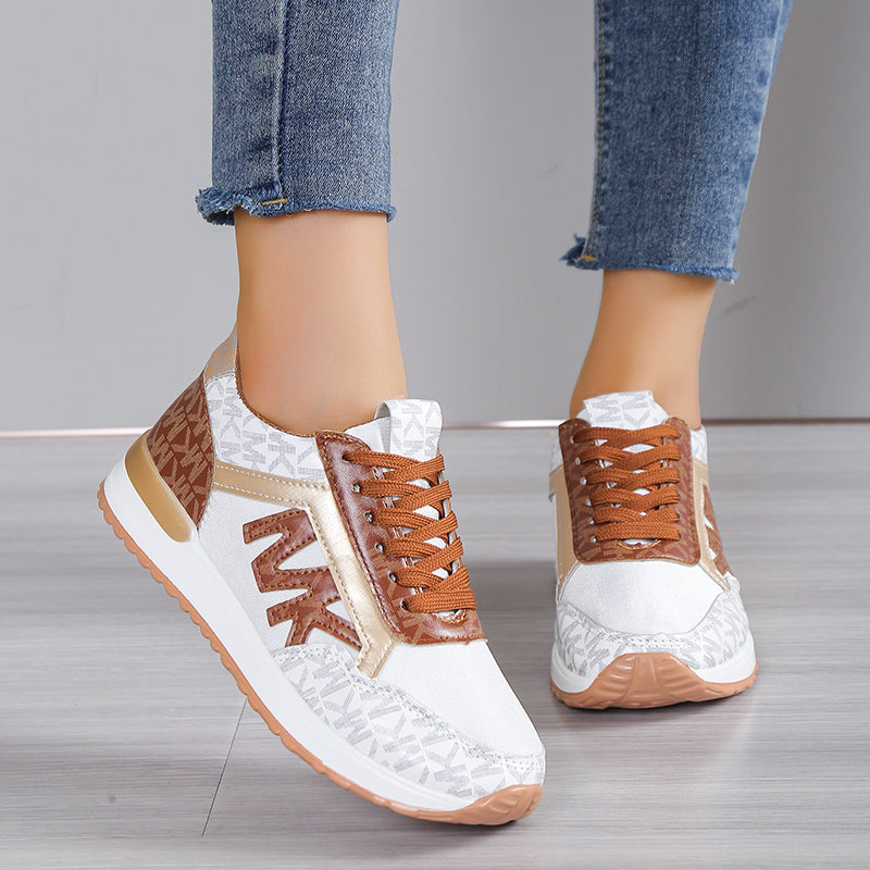 Women's Low-Top Mesh Sneakers with Cushioned Sole for Casual Athletic Wear