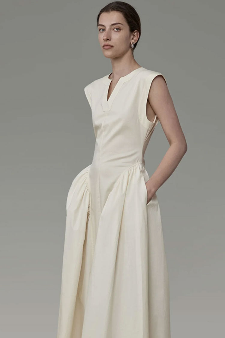 Women's Maxi Dress Apricot Cotton Blend