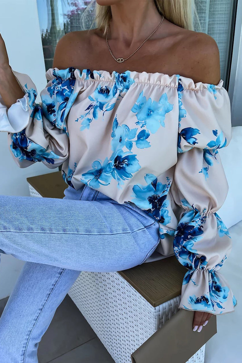 Women's Off-Shoulder Casual Top – Loose Fit Cotton Blend Going Out Top for Spring and Summer