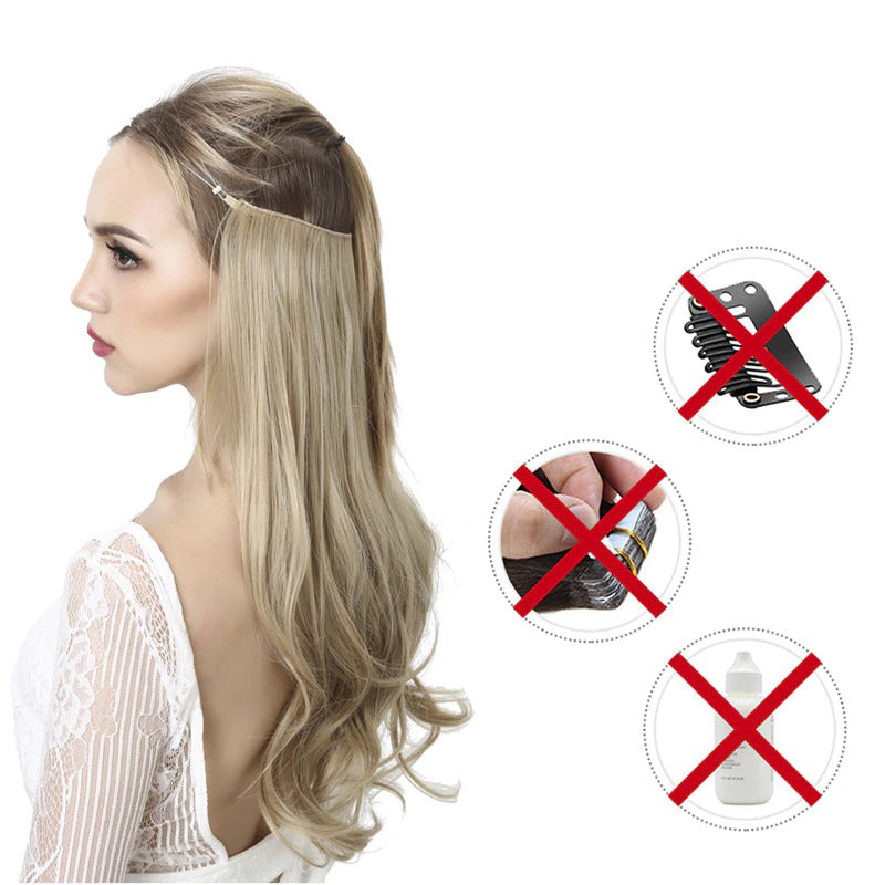 Women's Ombre Hair Wig Extensions Soft Wavy High-Temperature Fiber